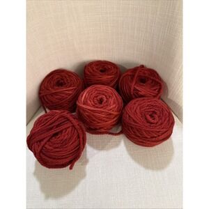 6 Balls Wool Yarn For Knitting & Crocheting Soft Thick Ruby Red Scarlet Variable